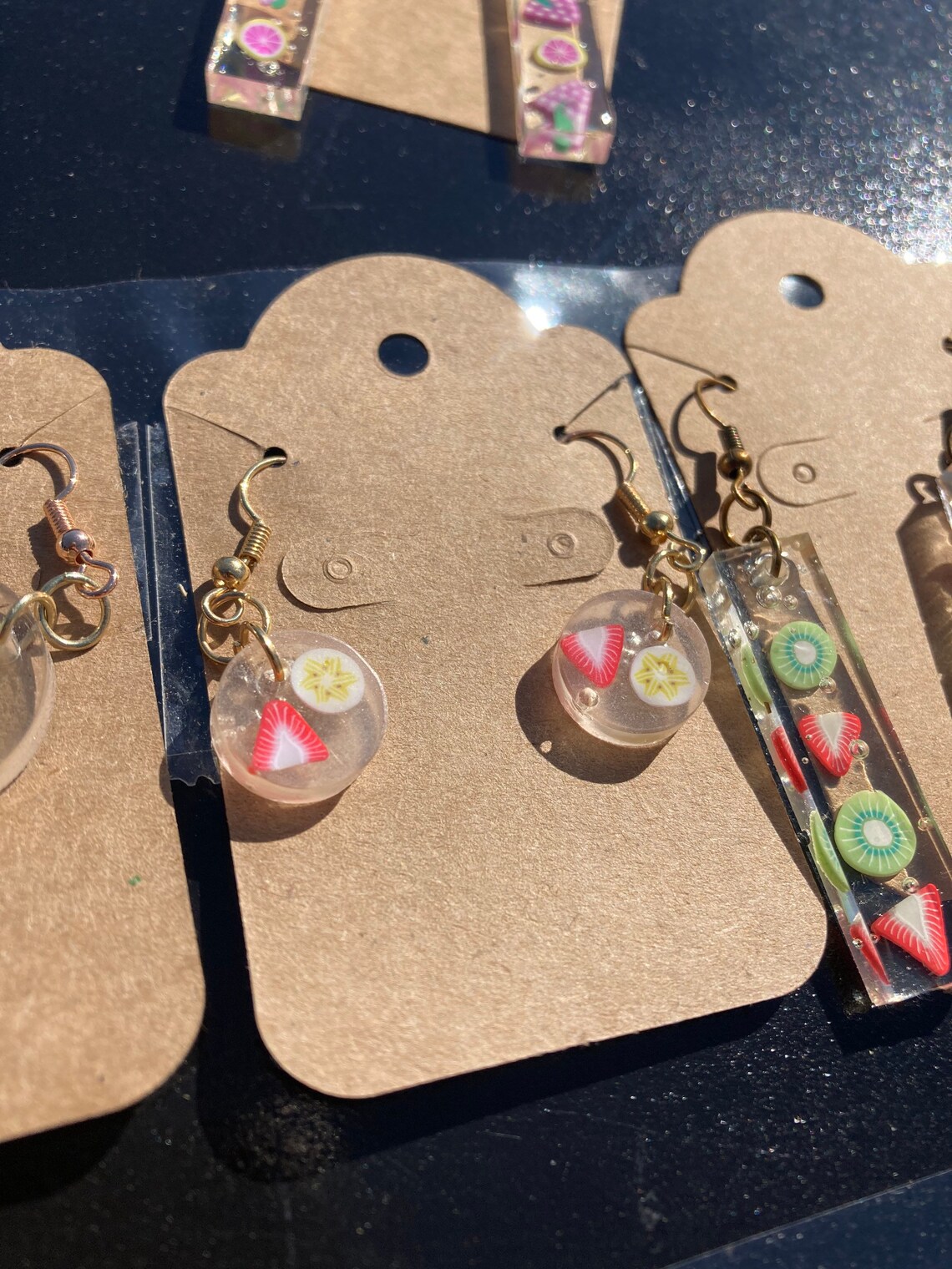 Resin Fruit Earrings Round small Etsy