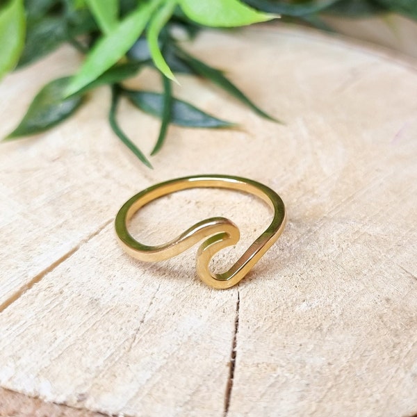 Bague VAGUE en acier inoxydable | Bague d'été | Idée bijoux cadeau | Bague fête des mères | Bague petit budget | Livraison offerte