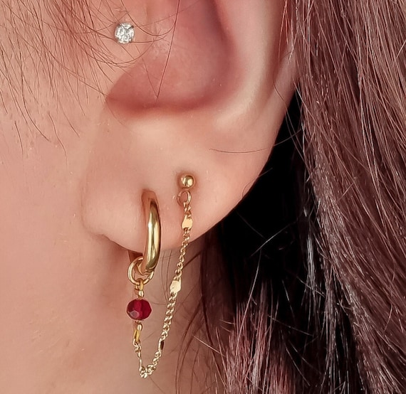 Boucles D'oreilles En Or Volumineuses Fermées Pour Femme - Design Géométrique Minimaliste - Cadeau Anniversaire, Noël