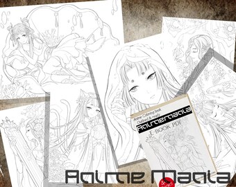 Download Manga Coloring Book Etsy
