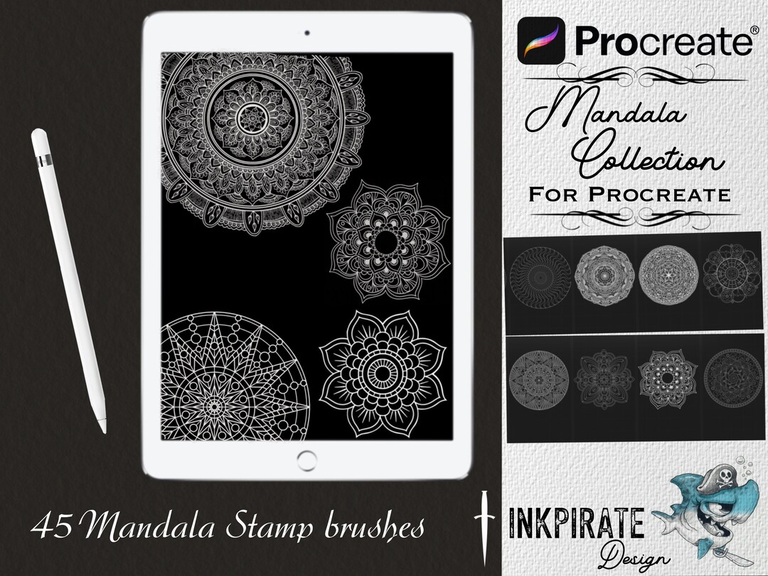 45 Mandalas Stamp Brushes for Procreate Inkpirates - Etsy