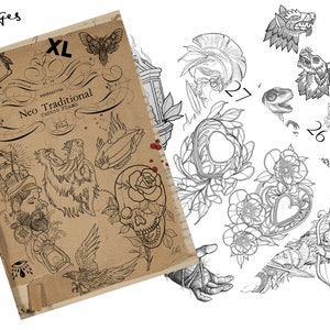Tattoo Ebook / Neo Trad Tattoo Flash - Etsy