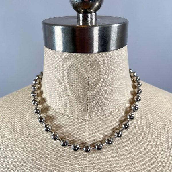 Wide 8mm ball chain oversized stainless steel necklace / choker, 14" 16" 18" 20" 24" 30" 36" or custom size chunky, 90's, Cute, Retro, Alt