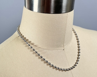 Collar/gargantilla de acero inoxidable delicado con cadena de bolas pequeña de 4 mm, 14", 16", 18", 20", 24", 30", 36" o tamaño pequeño personalizado, años 90, retro, alternativo