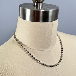 Small 4mm ball chain dainty stainless steel necklace / choker, 14" 16" 18" 20" 24" 30" 36" or custom size small, 90's, Retro, Alt