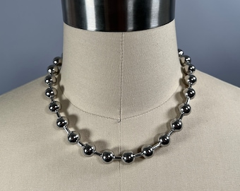 Large 10mm ball chain oversized stainless steel necklace / choker, 14&quot; 16&quot; 18&quot; 20&quot; 24&quot; 30&quot; 36&quot; or custom size Jumbo, 90&#39;s, Cute, Retro, Alt