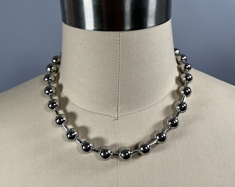 Large 10mm ball chain oversized stainless steel necklace / choker, 14" 16" 18" 20" 24" 30" 36" or custom size Jumbo, 90's, Cute, Retro, Alt