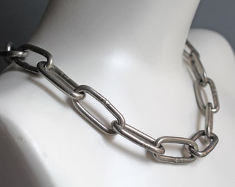 Stainless steel chain necklace, heavy duty monster choker various sizes 14"-36" stacking alternative industrial punk goth emo day collar