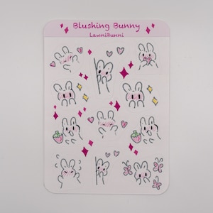 Lapin rougissant - journalisation, feuille d'autocollants de scrapbooking