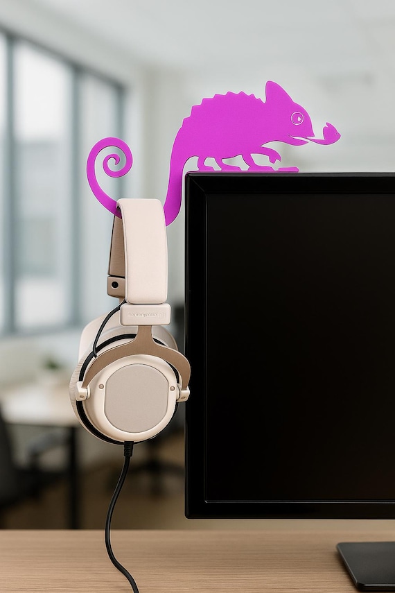Headset-Chamäleon Headsethalterung / Kopfhöhrerhalterung für den Bildschirm Individuell für den Schreibtisch, Homeoffice oder Büro