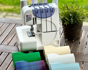 Thread catcher / fabric scrap collection container – Fits W6 N454D and Janome 9200D overlock machines | Available in many colors