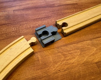 Rail connector set for wooden railway compatible with Brio, Ikea, Lidl (toy/gift)