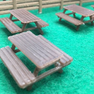 Scenery 1:76 OO gauge. 3 No Picnic Benches UK [Model Railway]