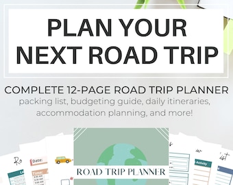 Planificador de viaje por carretera definitivo Itinerario de viaje / Planificación de vacaciones de viaje por carretera imprimible / PDF