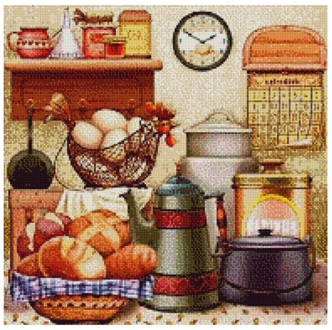 35 x 35 cm Counted Cross Stitch Pattern Kitchen Etsy