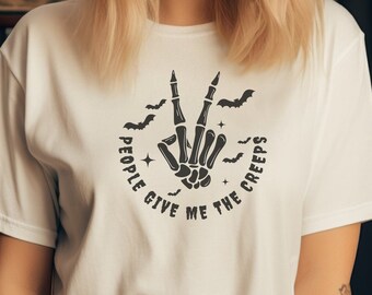 People Give Me the Creeps SVG, camicia di Halloween SVG, divertente Halloween SVG, scheletro SVG, sarcastico SVG, Halloween SVG, Boss Babe SVG, Cricut