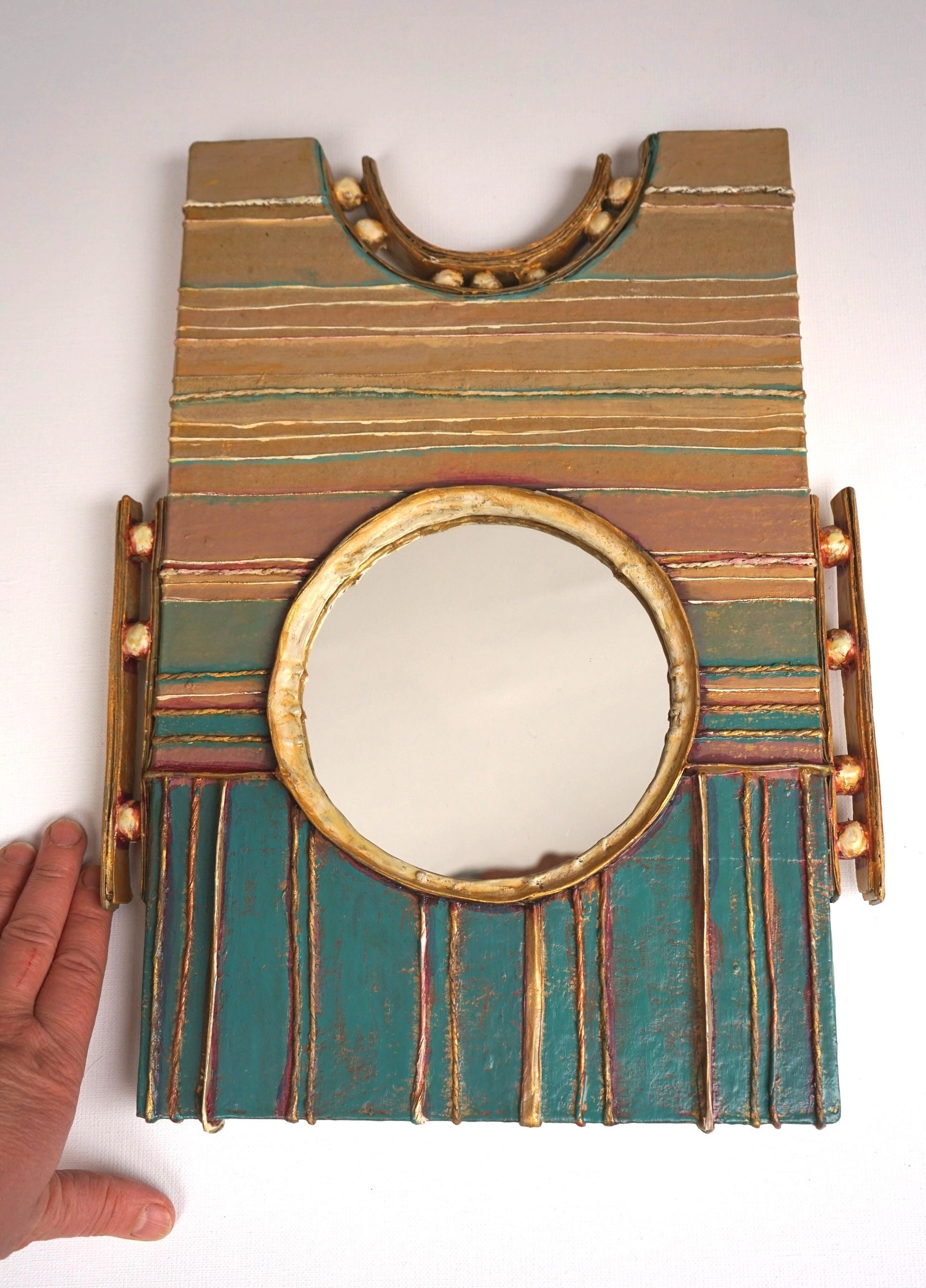 Mirror Colours in Balance Mirror Paper Mache Abstract Etsy UK