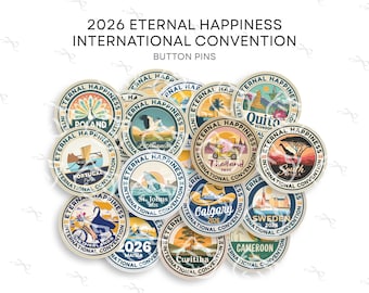 1,25" Eeuwig geluk internationale conventie knopspelden 2026 | JW Gifts | JW souvenirbadgeset | Wereldwijde conventiecollectie