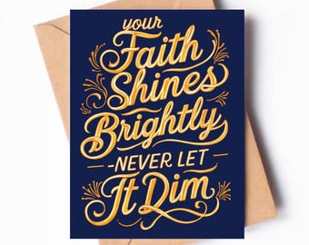 Keep Shining Brightly-kaart: afdrukbare aanmoedigingskaart met envelop (digitale download)