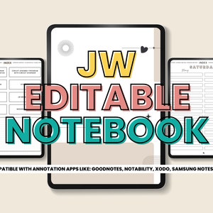 JW Digital Notebook | Editable Notebook | Pursue Peace | Enter Into God's Rest | Eagerly Wait for Jehovah | JW Gifts | JW Planner