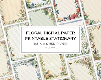 Briefpapier met bloemen: 20 afdrukbare ontwerpen (pdf-download)