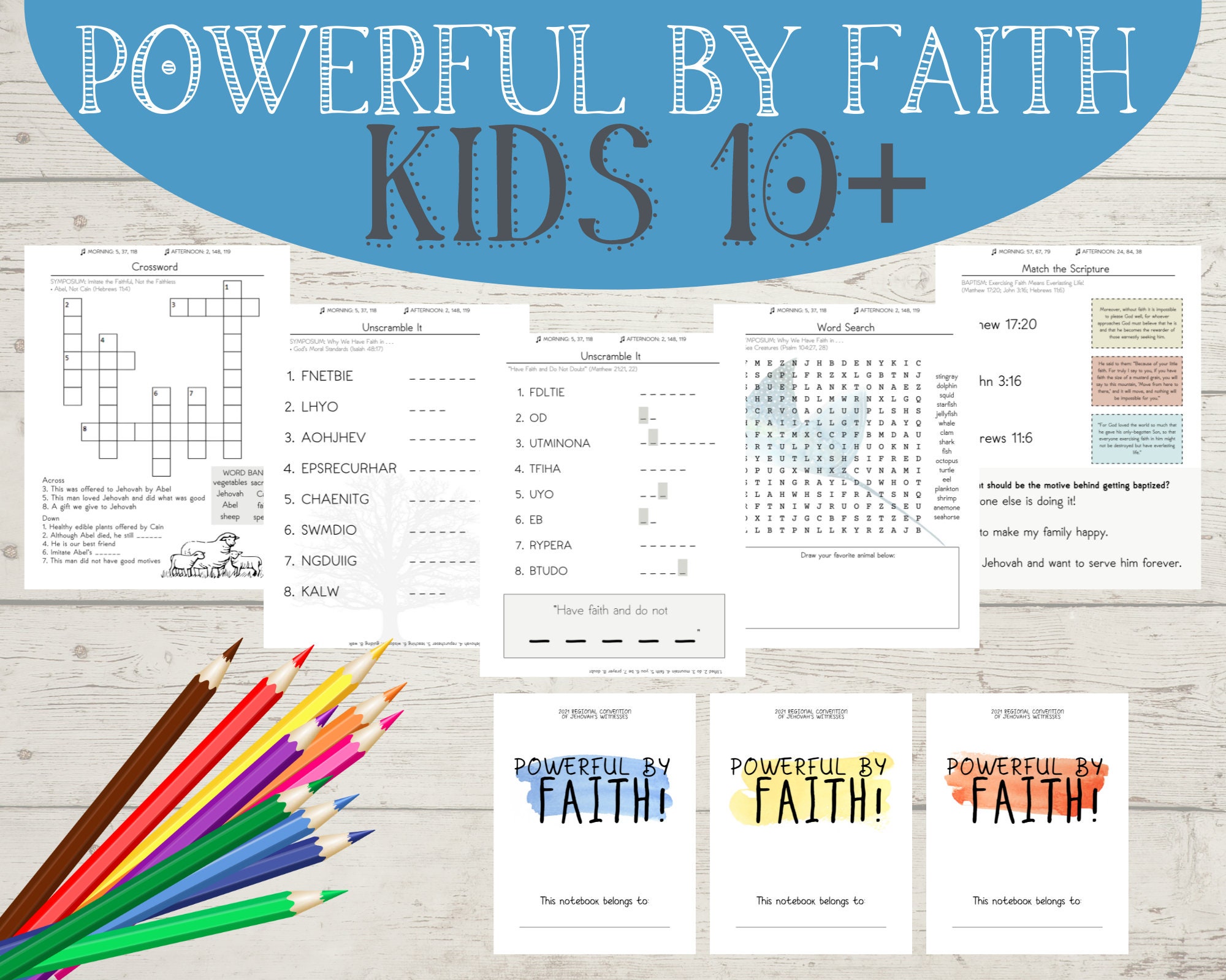 Powerful by Faith Printable for KIDS | JW Convention Printable 2021