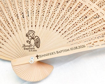 Rustic Baptism Fans Favors Personalized Hand Fan Church Event Favors Bautizo Recuerdos Wood Fan Folding Communion Favors Bulk Fan Favors