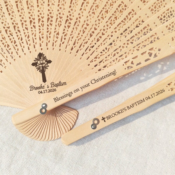 Baptism Favors/Recuerdos de Bautizo/First Communion Favors for Guests/Custom Hand Fans for Church Event Favors/Mi Bautizo/Party Fans Favors