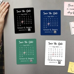 QR Code Save the Date Magnets Calendar/custom Wedding Magnets Save the ...