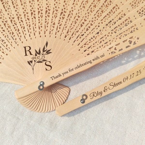 Rustic Wedding Favor Ceremony Fan Personalized Hand Fans Wedding Fan Favors Wedding Rustic Fans Ceremony Favor for Guest Custom Wooden Fans