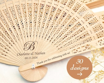 Personalized Wedding Fan/Custom Monogram Wedding Favors/Personalized Wooden Hand Fans/Rustic Wedding Ceremony Fans/Special Event Party Favor