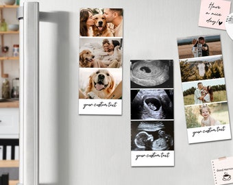 Custom Photo Booth Style Magnet/Photo Booth Pictures Magnet/Print your Family or Ultrasound Photo on Fridge Magnet/Custom Photo Booth Strips