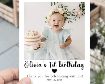 Birthday Magnets Favor Photo Magnet/Custom Photo Magnet Favor/Personalized First Birthday Fridge Magnet/Personalized Magnet for Party Favors