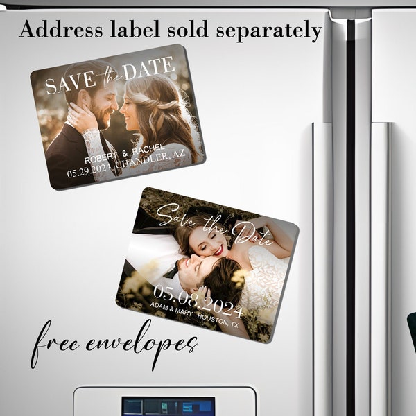 Personalized Fridge Magnet/Photo Wedding Save the Date Magnet + Envelope/Large Fridge Magnet/Engagement Photo Magnets/Refrigerator Magnet