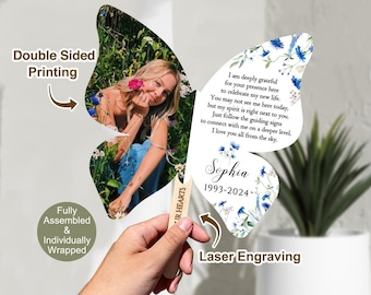 Photo Funeral Order of Service Hand Fans/Funeral Program Fans Assembled/Bulk Funeral Favors/Celebration of Life Fan/Memorial Service Favors
