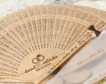 Abanicos para ceremonia de boda/Abanicos rústicos personalizados para recuerdos de boda/Abanicos personalizados para invitados al por mayor/Abanicos playeros de verano para despedida de soltera/Recuerdos de boda