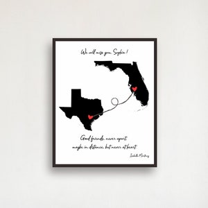 Custom Moving Away Gift DIGITAL DOWNLOAD/We will miss you Gift/Going Away Gift for friend/Co-Worker Leaving Gift/Personalized Map Art Print
