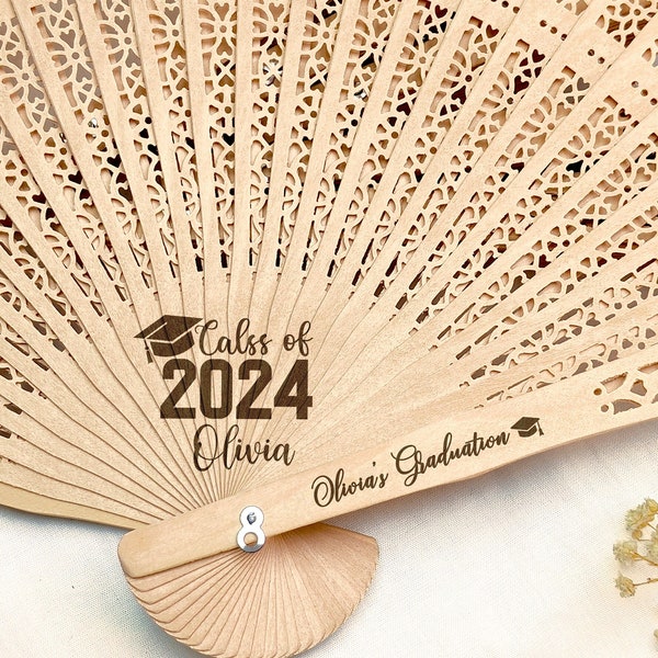 Graduation Fans Class of 2024 Custom Graduation Party Hand Fans Personalized Fans for Graduate High School Graduation College Graduation