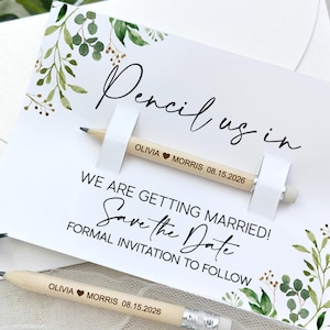 Pencil Us In Save The Date Cards/Save The Dates Wedding Invitations/Eco-Friendly Thank You Gifts/Rustic Wedding Favors for Guests in Bulk