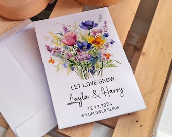 Wedding Favors Seed Packets Custom Wildflower Seed Envelopes Wedding Favors for Guests Wildflower Seed Packets Favors Wildflower Party Favor