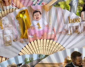 Custom Photo Hand Fan – Personalized Folding Fan with Logo – Wedding, Birthday, Business Gift