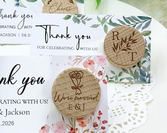 Custom Wine Bottle Stopper Wedding Favors/Engraved Cork Wine Stopper/Personalized Gift for Guests/Bridal Shower Gift/Bachelorette Favor
