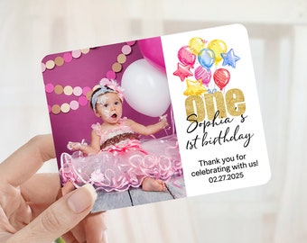 1st Birthday Magnets Favor/Invitation Custom Magnets/Custom First Birthday Magnets/Personalized Magnet for Party Favor/First Birthday Favors