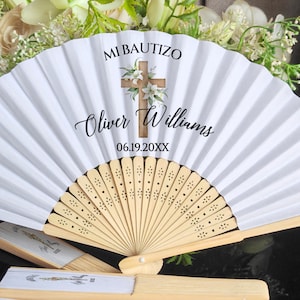 Custom Baptism Party Fan Favors/Baptism Gift For Girl Boy/Mi Bautizo Baptism Gift Fan for Guests/First Communion Favors in Bulk/Baptême