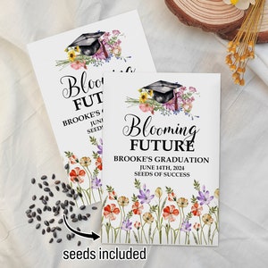 Graduation Party Favors for Guests/Graduation Blooming Future Seed Packets/Class of 2024/Senior 2024 Grad Party Seed Packet Favors with Seed