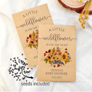 Baby in Bloom Favors Baby Shower Seed Packets Personalized Wildflower Seed Packets Baby Shower Favors for Guests in Bulk Baby Shower Seeds