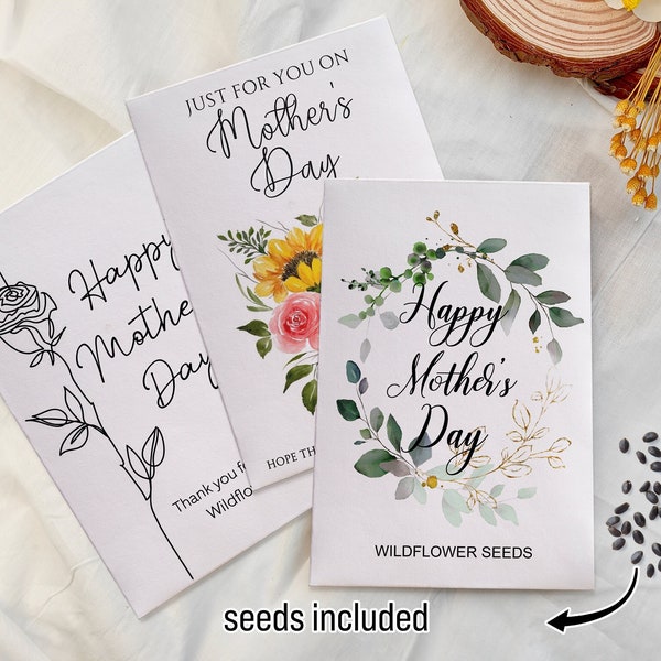 Mothers Day Plant Seed Gift Custom Wildflower Seed Packet for Mothers Day Gift Ideas Bulk Tea Party Favor Moms Blossoming Garden Seed Packet