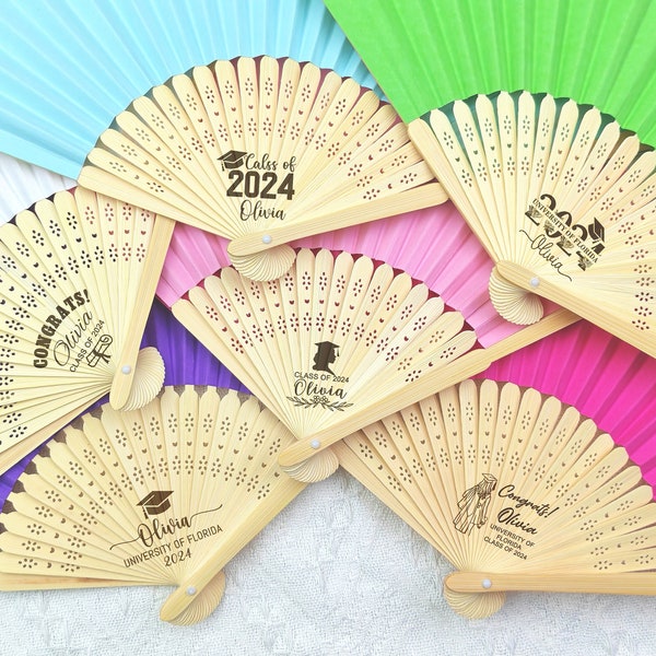 Custom Graduation Fans Personalized Graduation Fan College Class of 2024 Grads Custom Graduation Fans Graduation Party Fan Favors