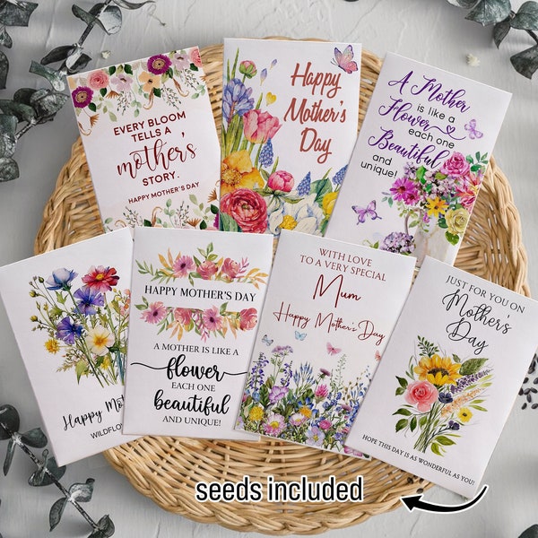 Bulk Mother's Day Favors Happy Mother’s Day Seeds Packets Favors for Mother's Day Church Gift Celebrate Mom Gifts