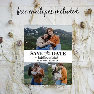Save the Date Magnet Photo Modern Wedding Magnets Personalized Save the Dates Custom Wedding Save the Date Photo Invitations with Envelopes